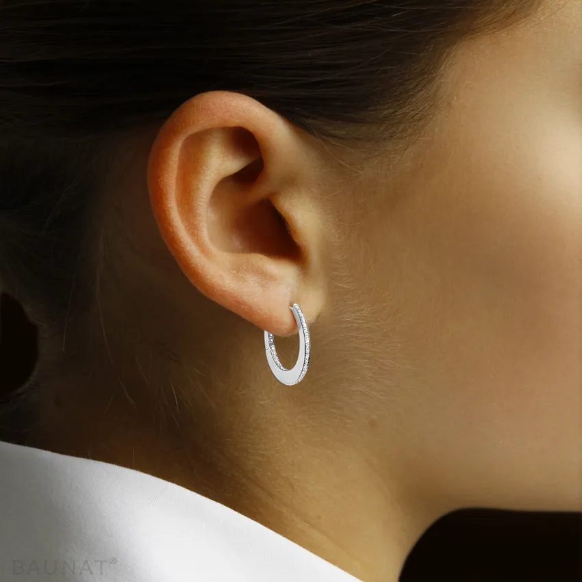 0.22 quilates criollas (pendientes) diamantes en oro blanco 