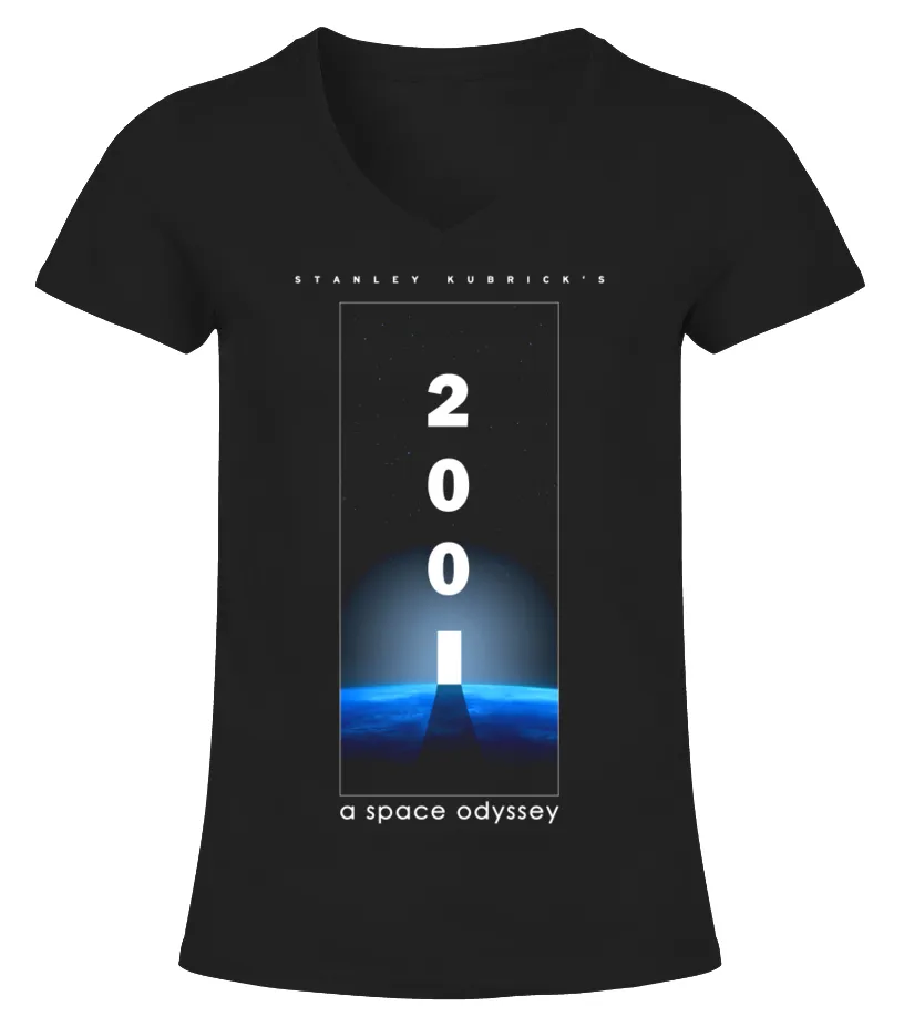 028. 2001 A Space Odyssey BK  Camiseta cuello pico Mujer