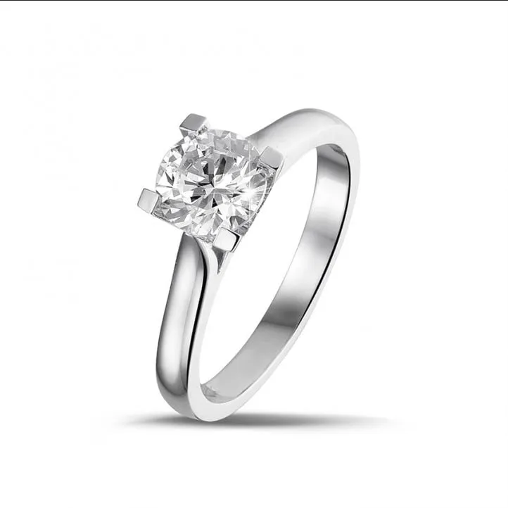 0.90 quilates anillo solitario diamante de oro blanco 