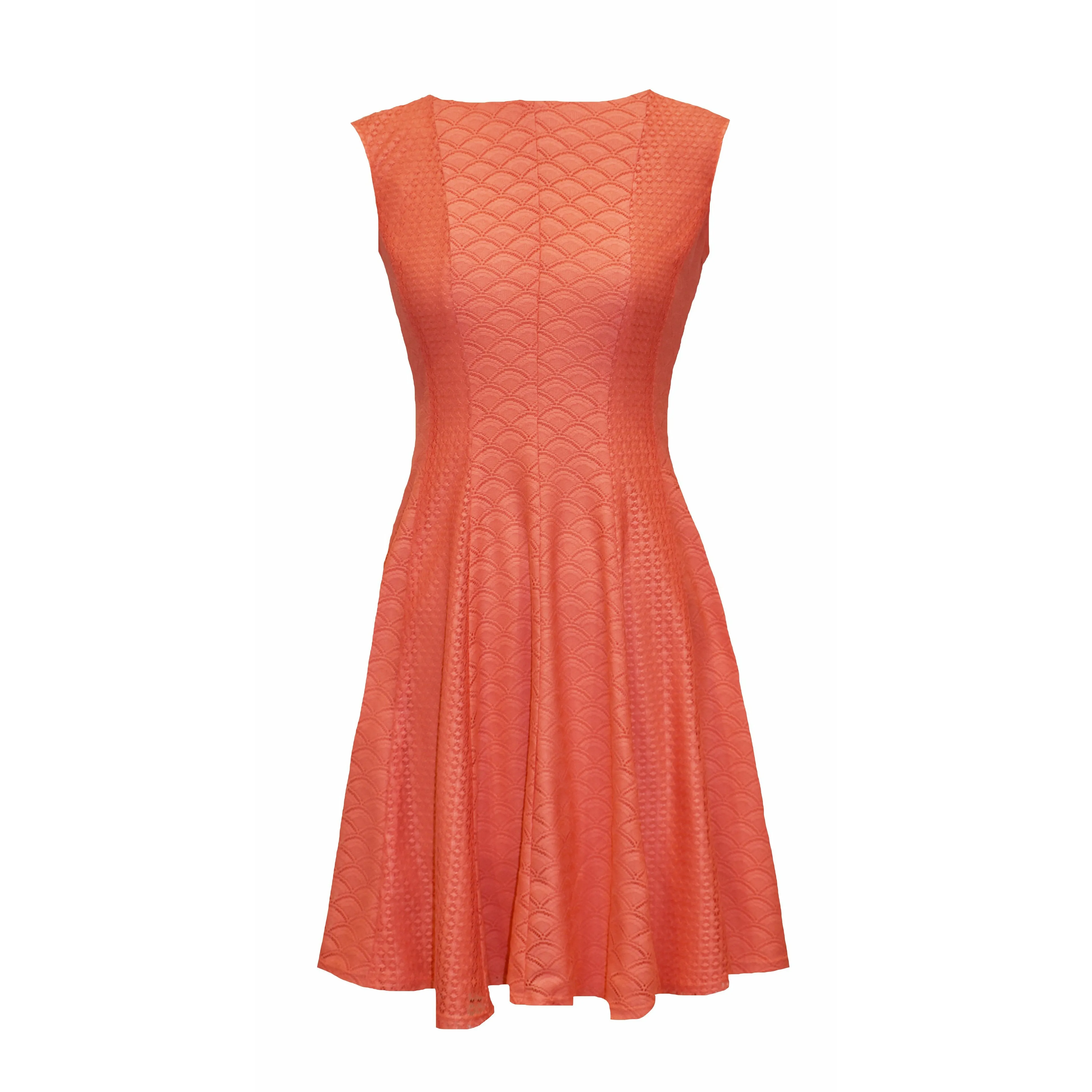 1PC Fully lined dress Coral/Coral