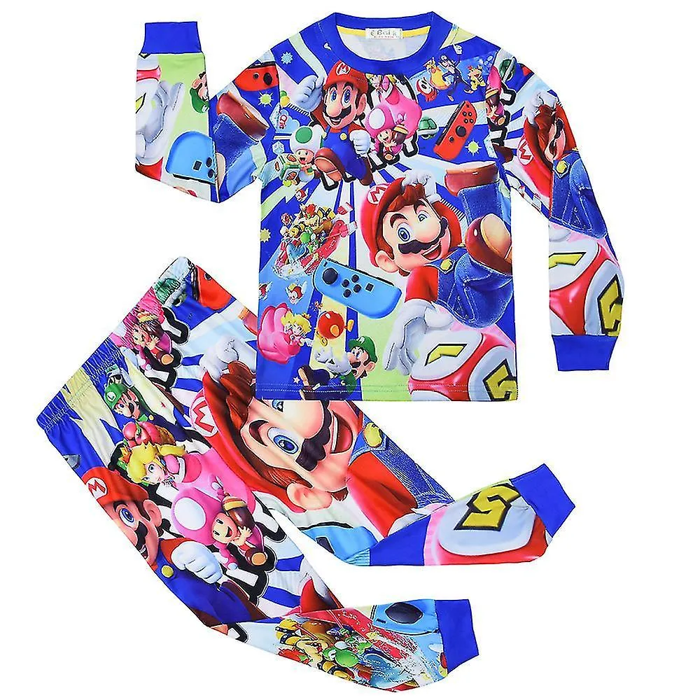49 AñOS NIñOS SUPER MARIO BROS PIJAMAS SET PJS ROPA DE DORMIR PIJAMAS TRAJES REGALOS