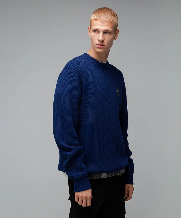 A Cold Wall Blue Fisherman sweater with logo