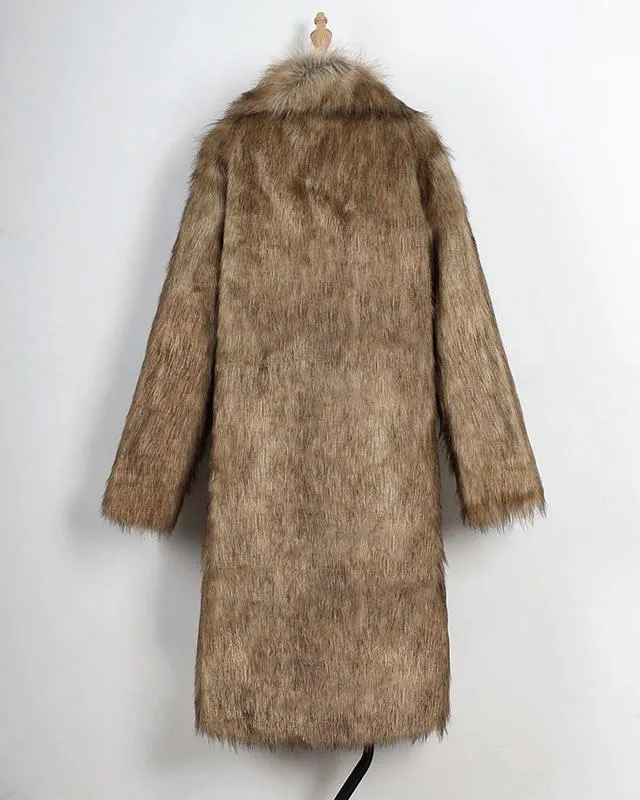 Abrigo de piel sintética de invierno para mujer, abrigo de talla grande, largo, delgado, grueso, cálido, chaqueta peluda, ropa d