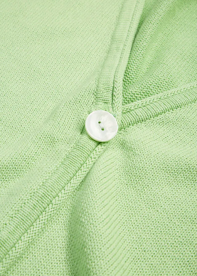 Abrigo de punto con contenido de seda Verde claro