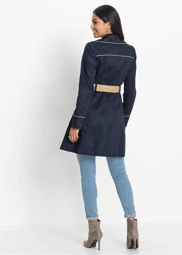 Abrigo gabardina de doble botonadura Azul marino