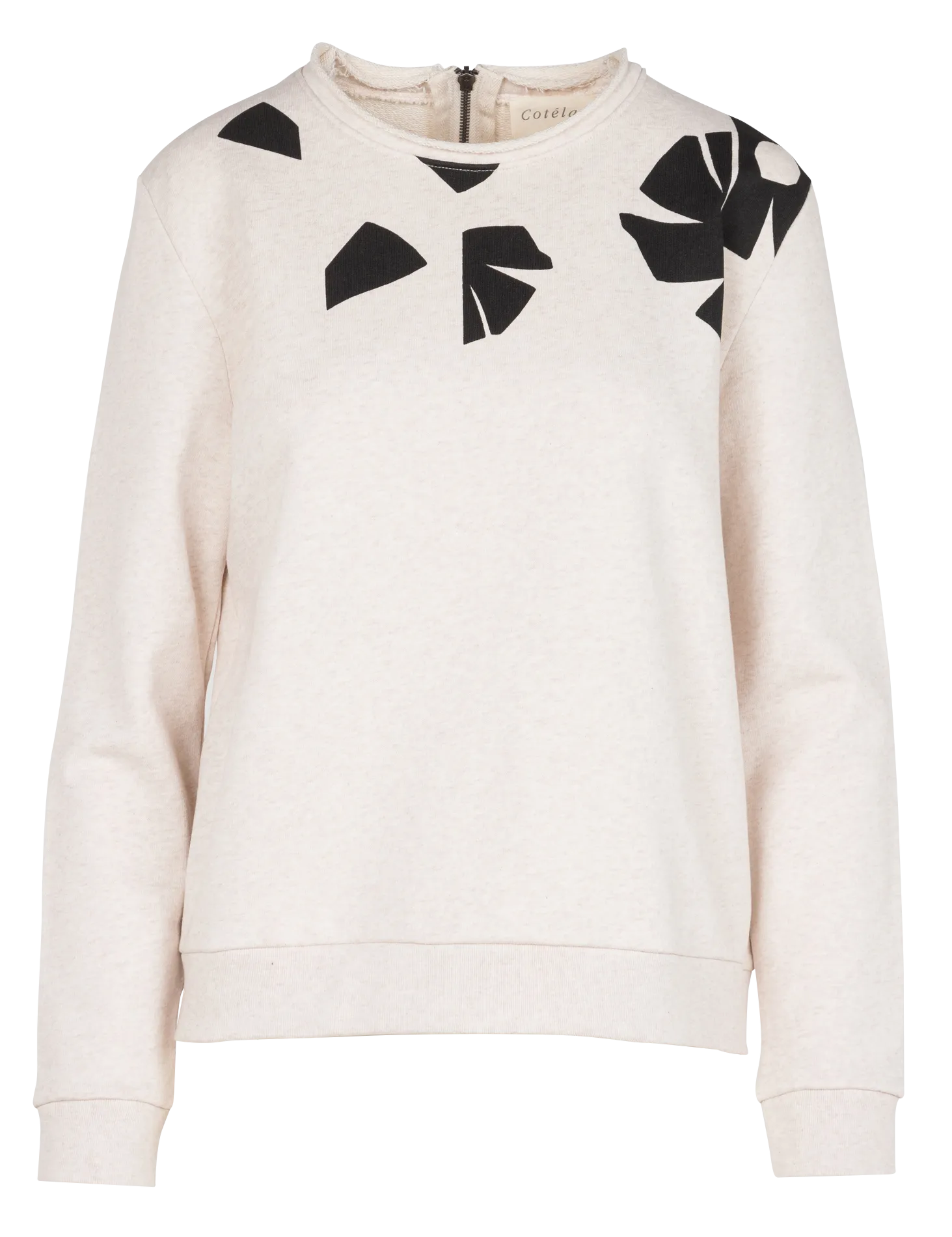 ACOTE Jersey recto de algodón con cuello redondo en blanco
