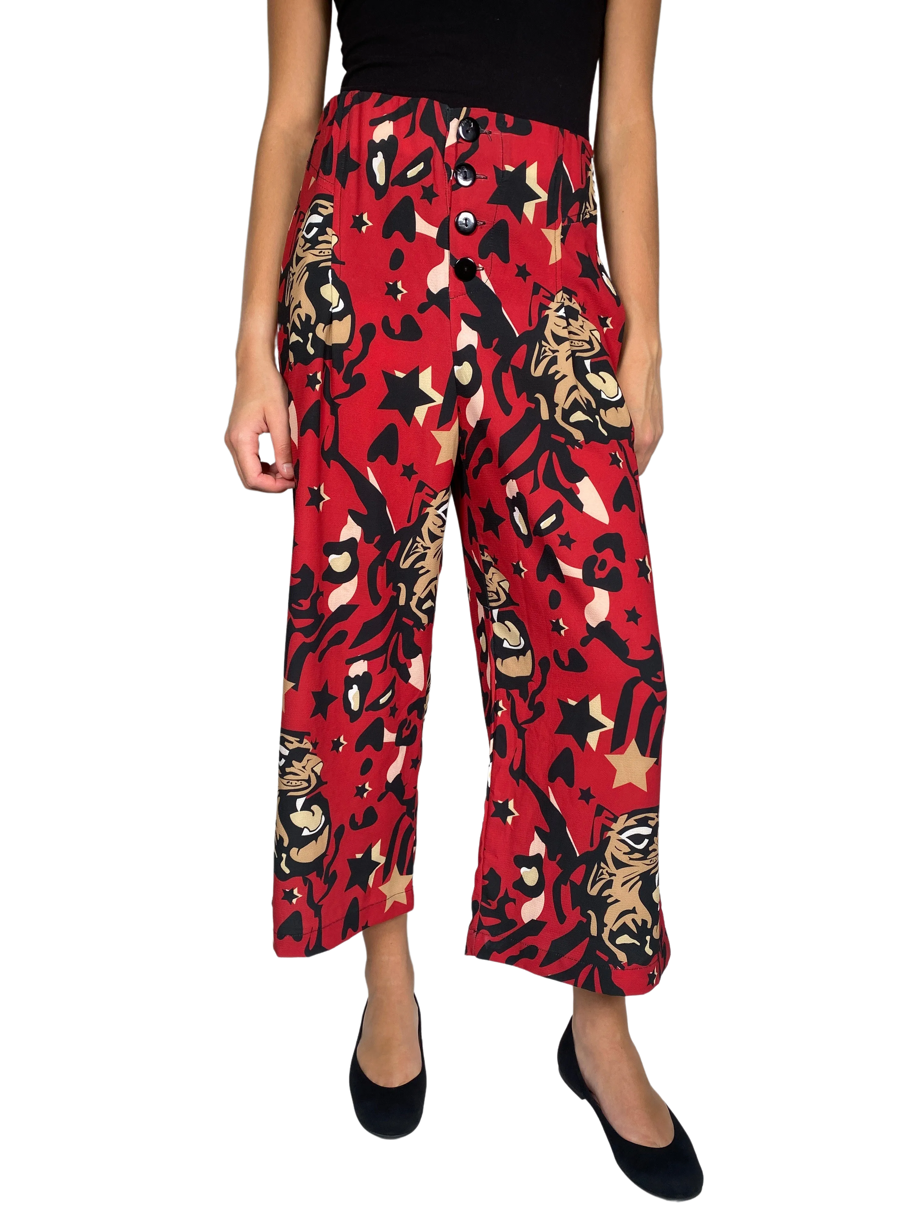 ADHORADA Pantalon Rojo Estampado