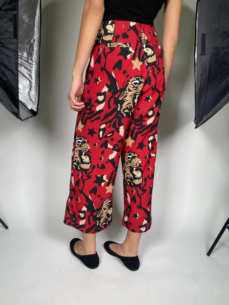 ADHORADA Pantalon Rojo Estampado
