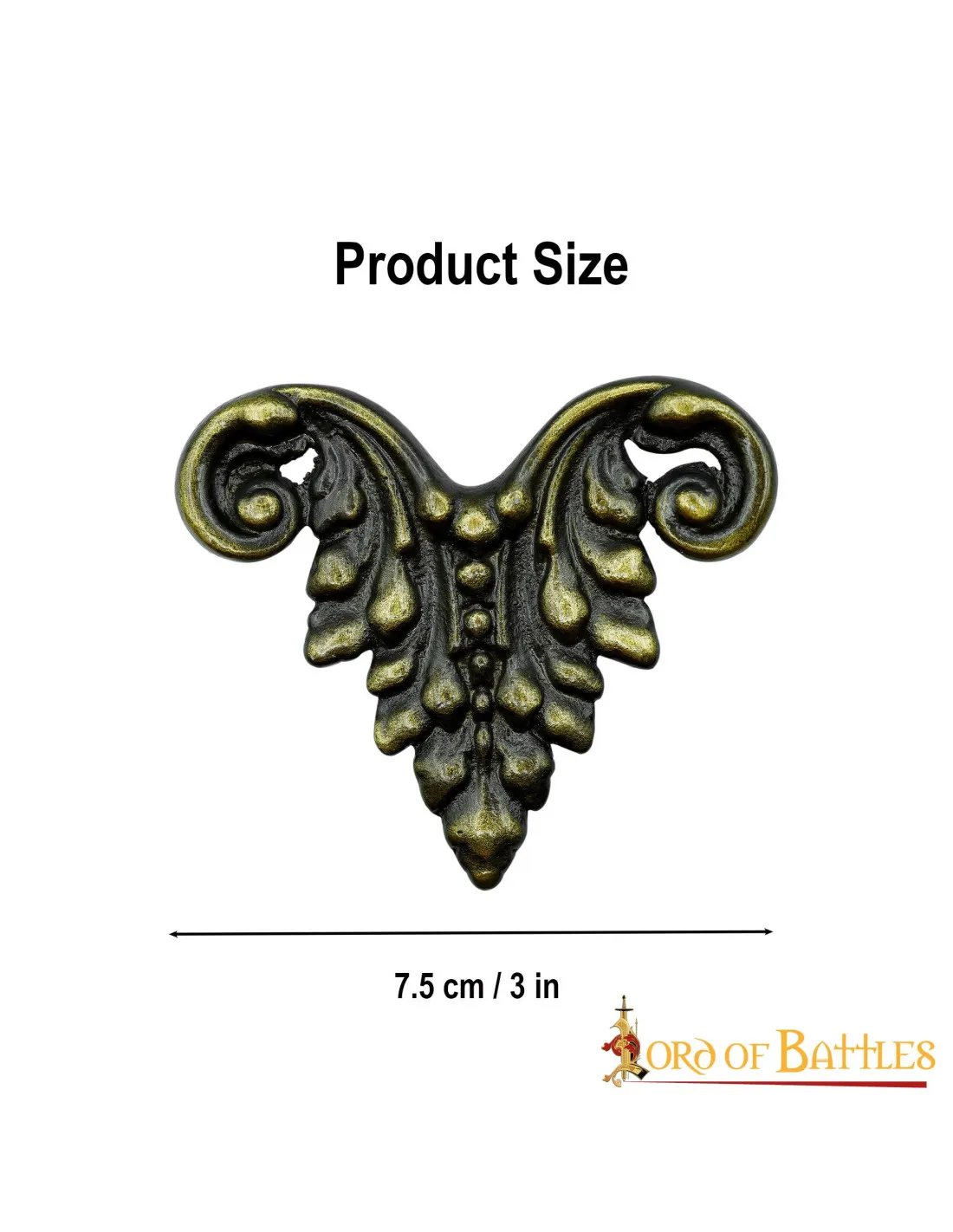 Adorno floral medieval para cuero o prendas de ropa