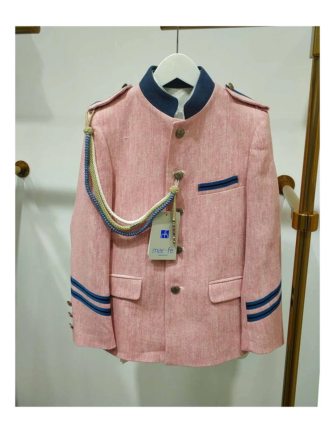 ALMIRANTE COMUNIóN ROJO CON CUELLO MAO DE MARFE COMUNIONES