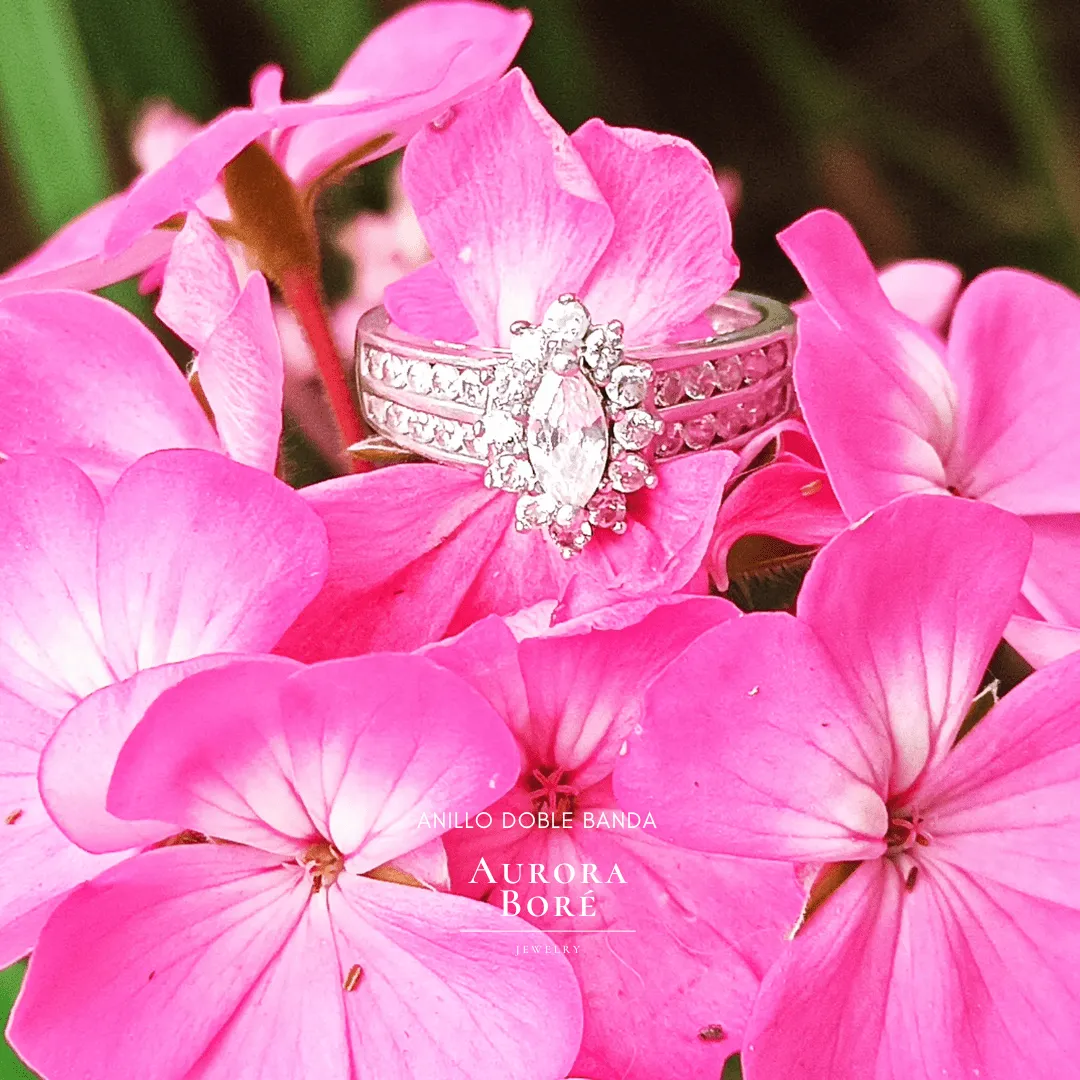 Anillo Clásico y Elegante de Compromiso, Doble banda