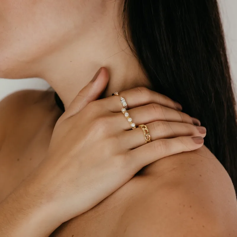 Anillo Perla y Circonitas
