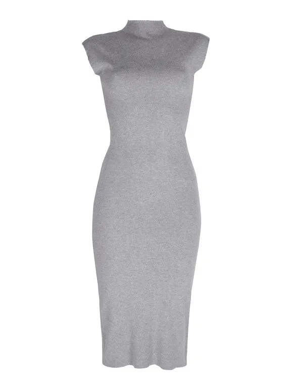 Attic Tricot Vestido largo de punto sin mangas para mujer.