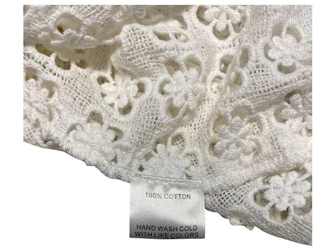 Autre Marque Vestido de cóctel de encaje Miguelina en algodón blanco 