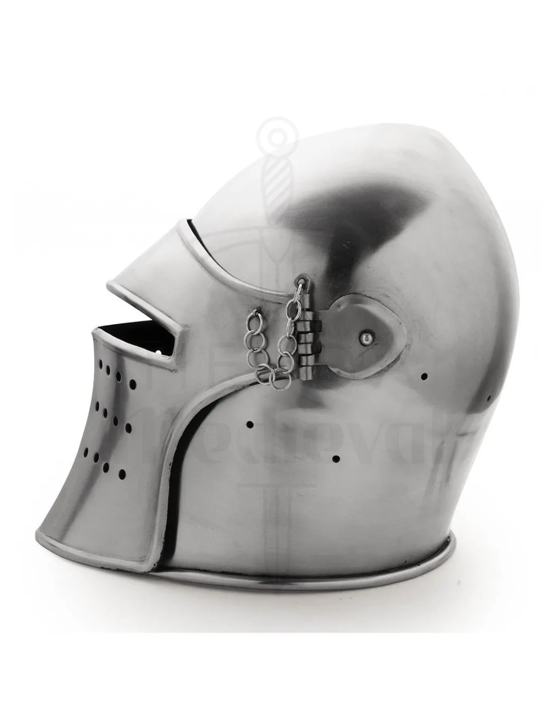 Bacinete medieval con visera desmontable, siglo XV