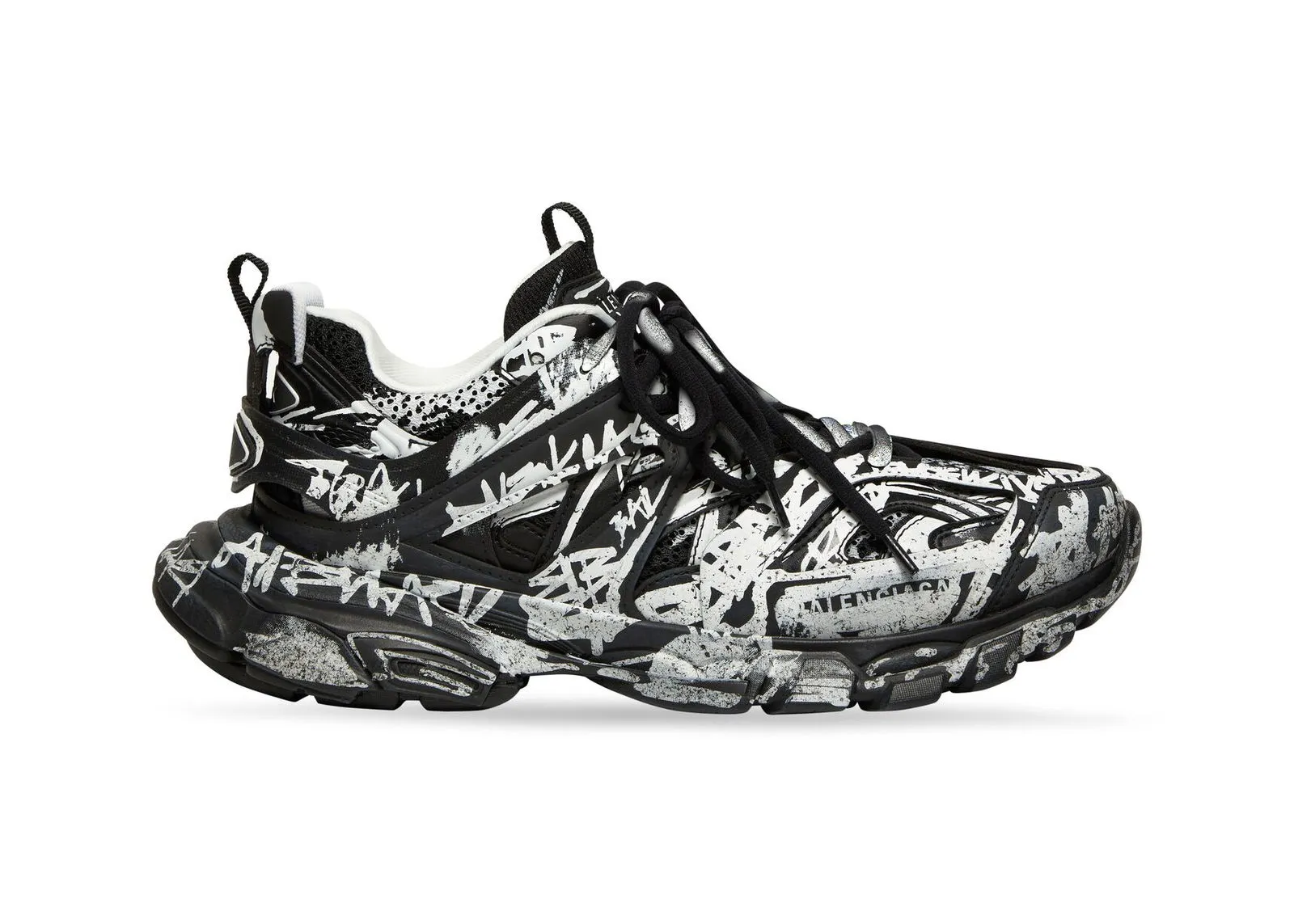 Balenciaga Track Graffiti Black White