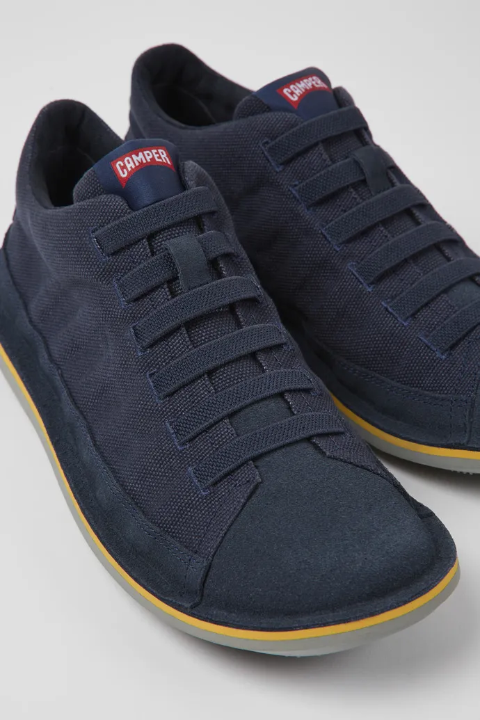 Beetle Zapatos azul oscuro de tejido y nobuk para hombre