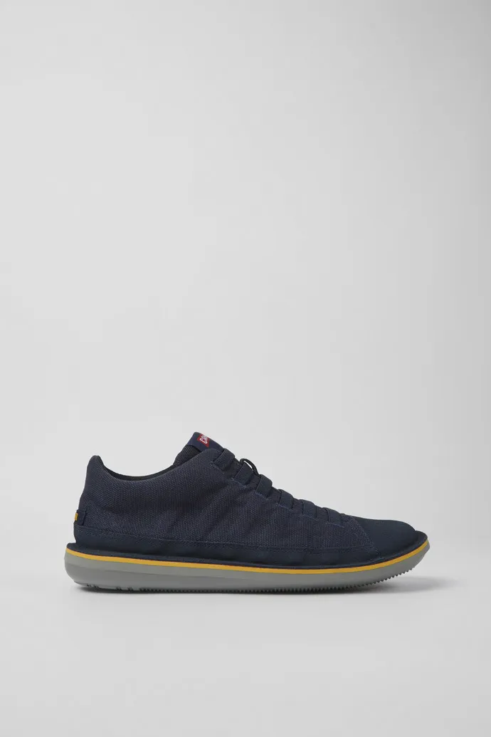 Beetle Zapatos azul oscuro de tejido y nobuk para hombre