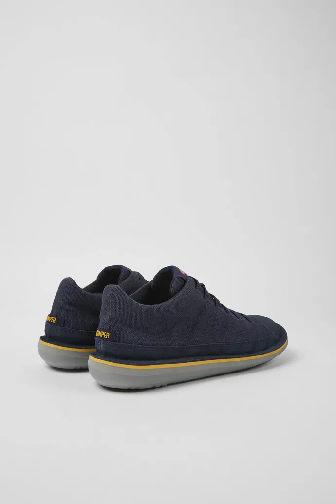 Beetle Zapatos azul oscuro de tejido y nobuk para hombre