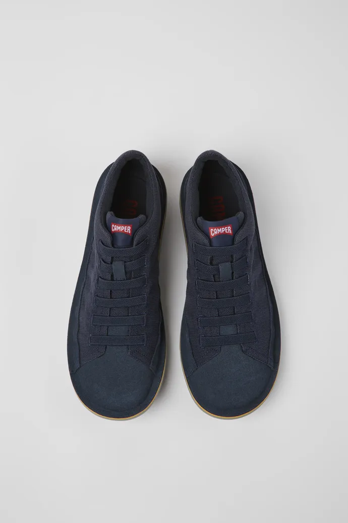 Beetle Zapatos azul oscuro de tejido y nobuk para hombre