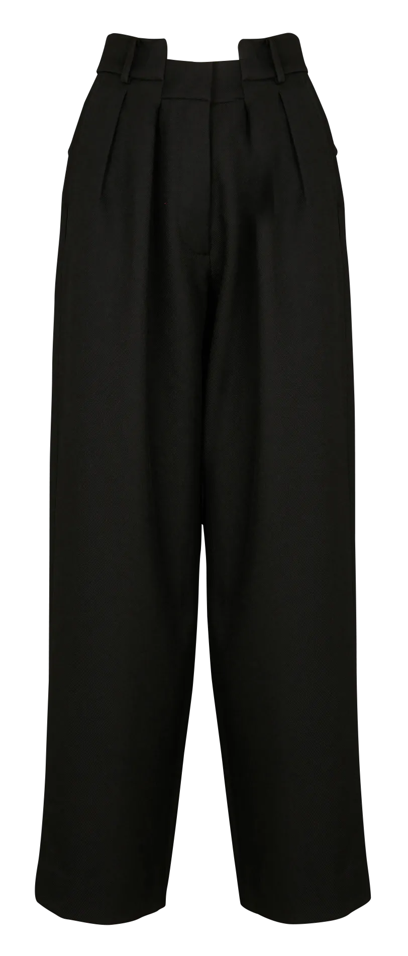 BERENICE PRUNE  PANTALóN RECTO Y ANCHO CON PINZAS EN NEGRO