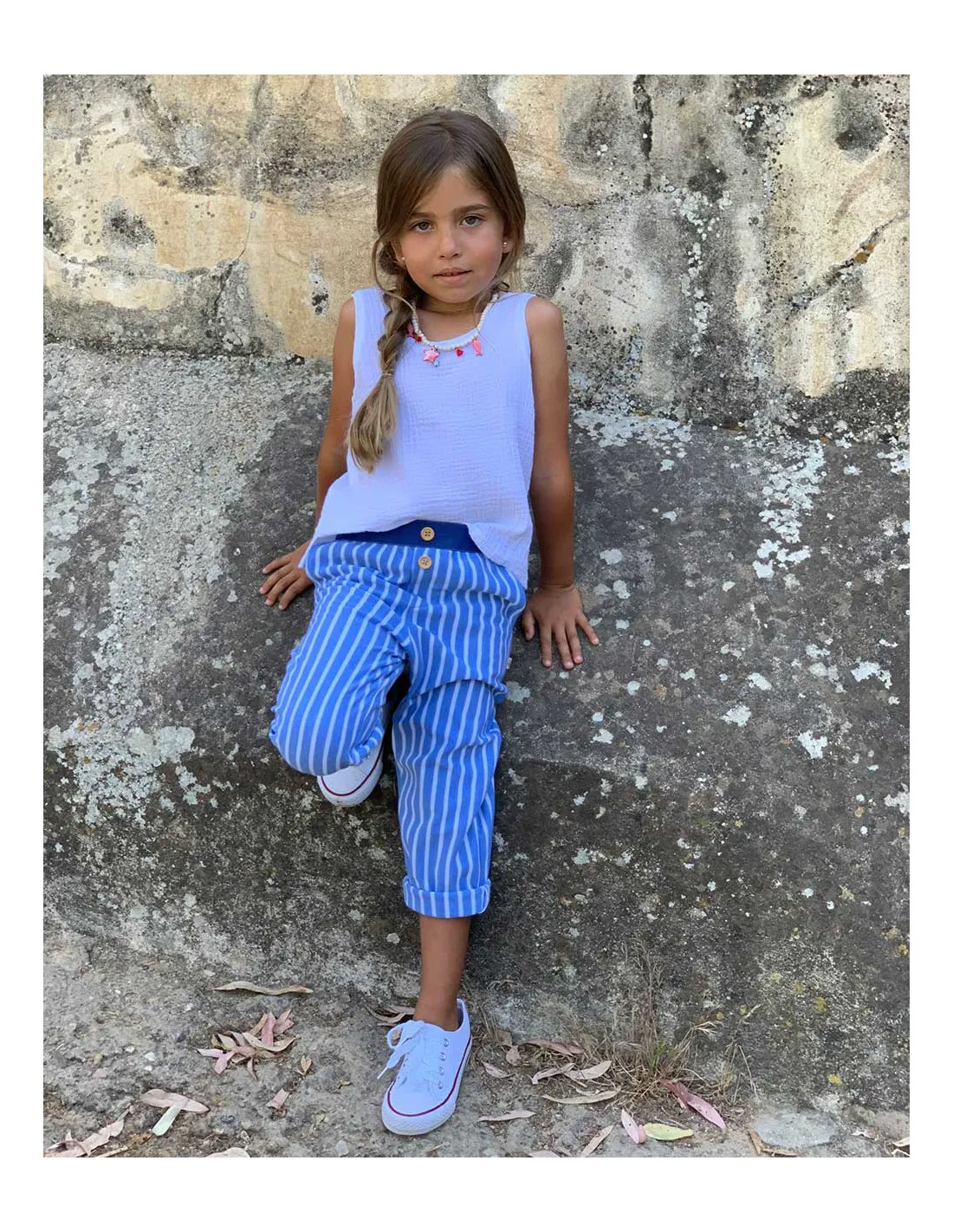 Blusa Camiseta Algodón Blanca Niña de Pilar Batanero