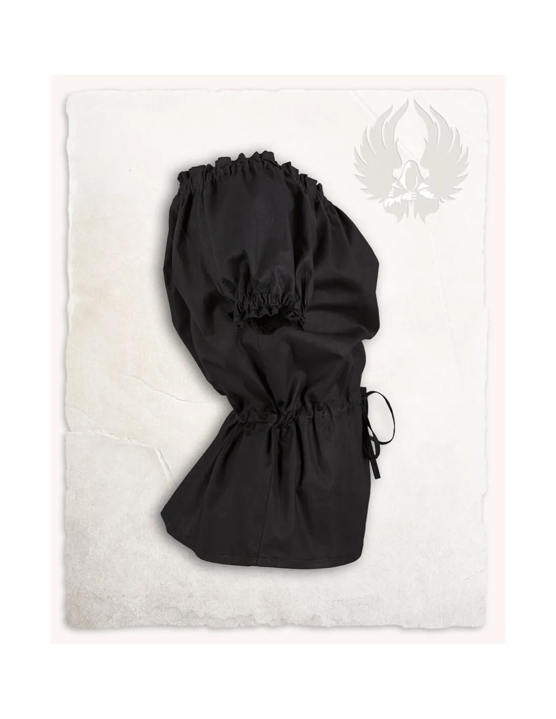 Blusa medieval algodón ligero modelo Kalina, negro