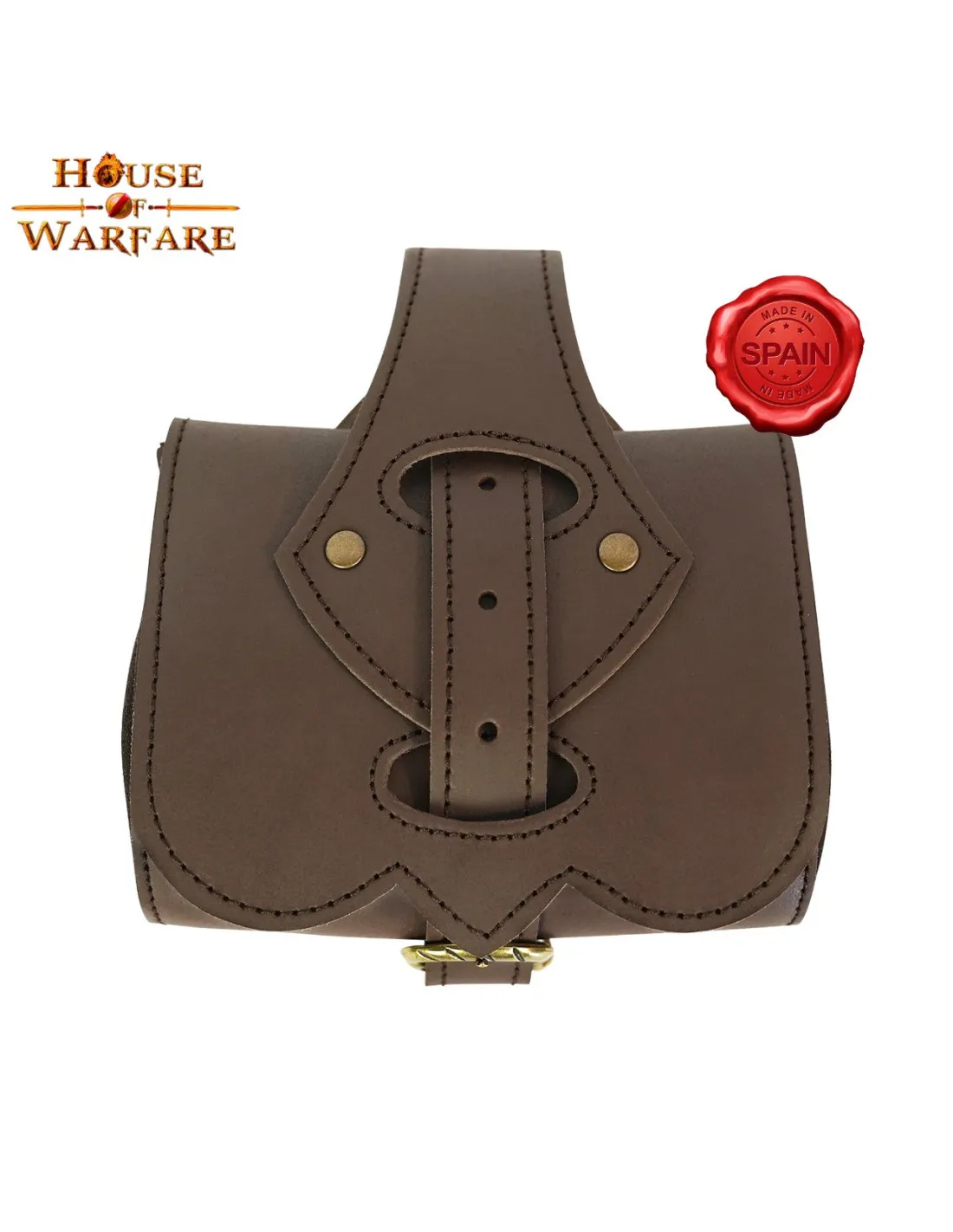 Bolsa riñonera medieval del hechicero en piel marrón
