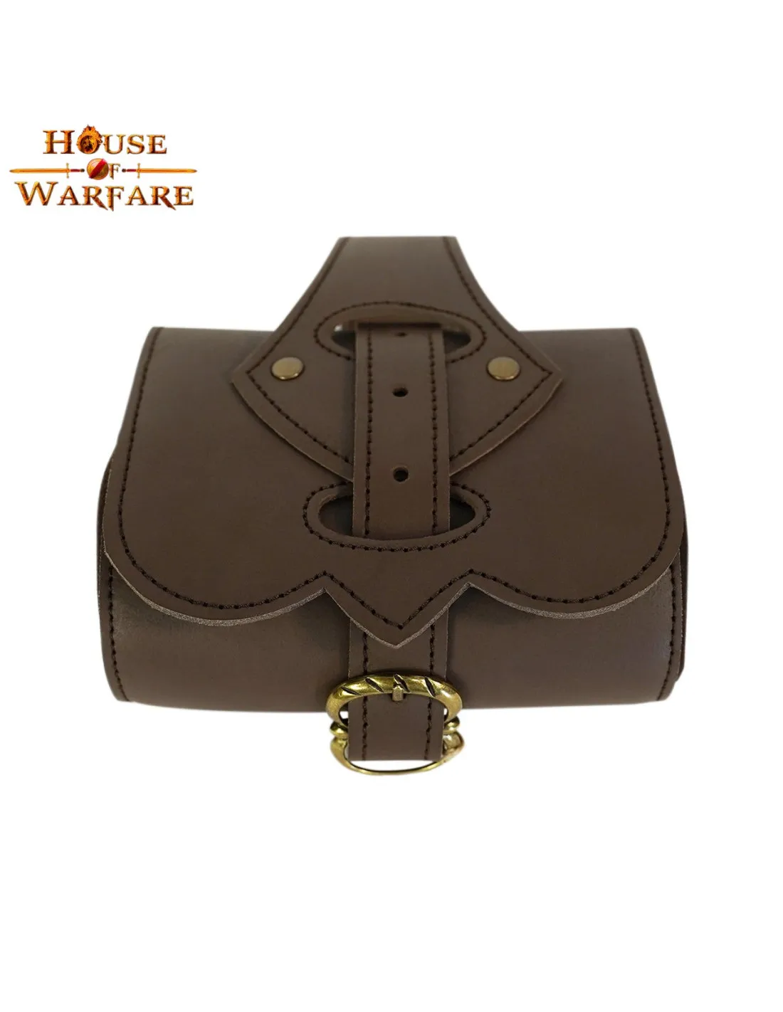 Bolsa riñonera medieval del hechicero en piel marrón