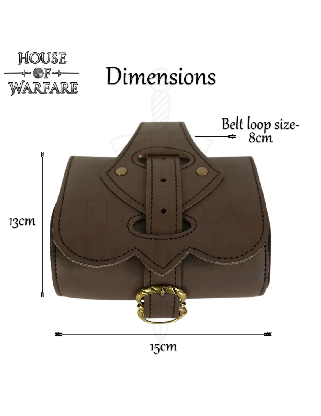 Bolsa riñonera medieval del hechicero en piel marrón
