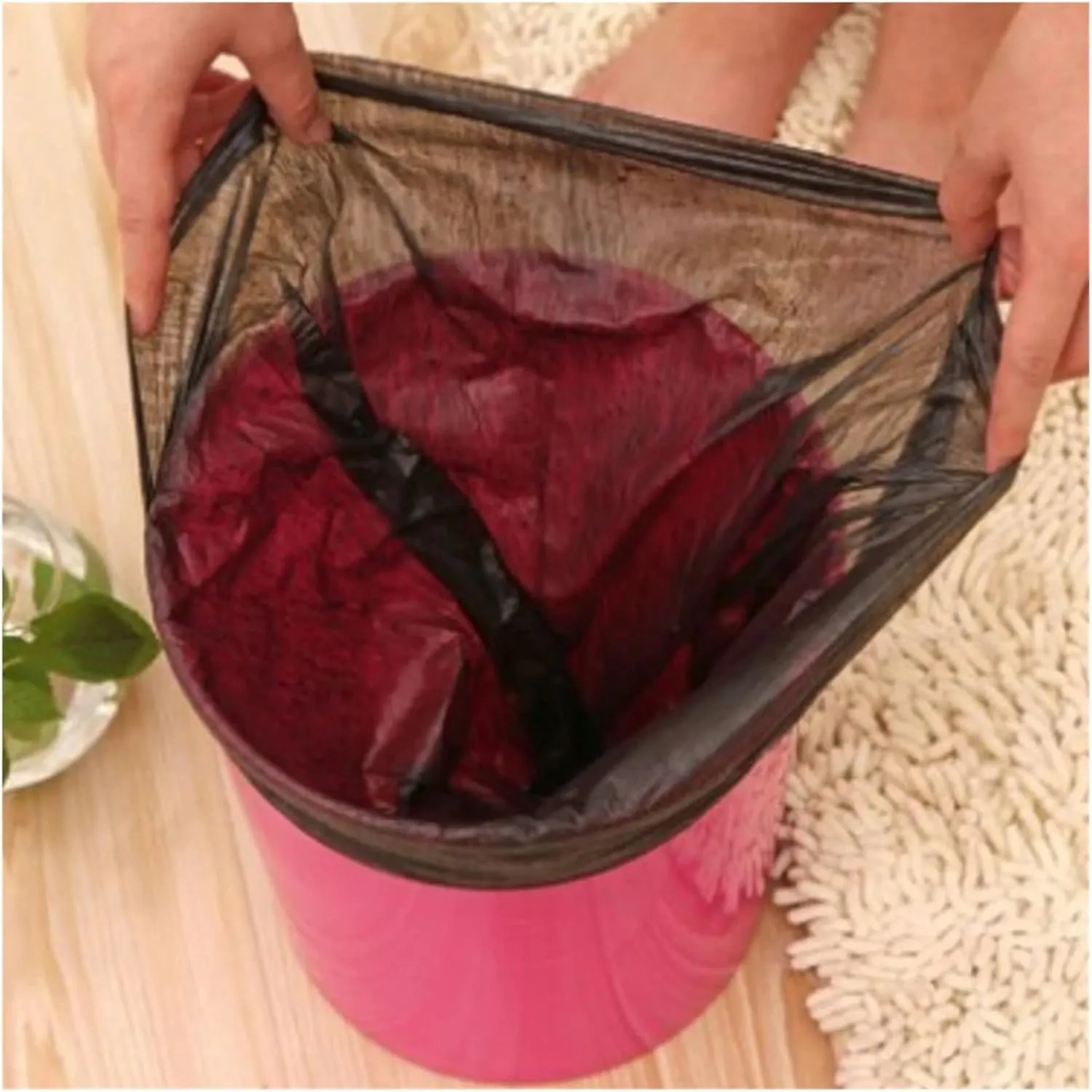 Bolsas de basura negras  basura portátil  rollos grandes  espesar  hogar  cocina  baño  contenedor de clasificación  suministros