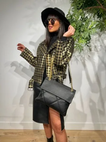 Bolso Abatanado Cadena KENINGBECK Negro