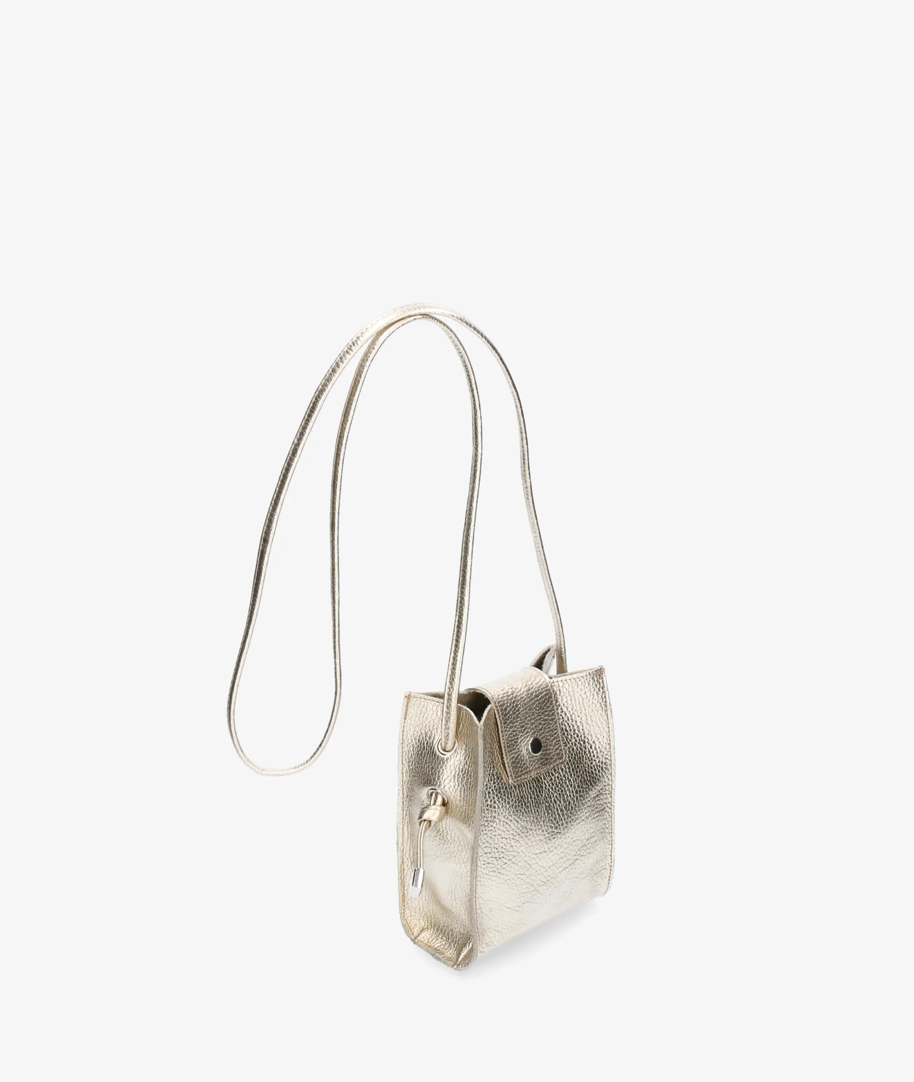 Bolso de piel bloom&you MINI BLOOM en platino  Medidas 13 x 17 x 5 cmts
