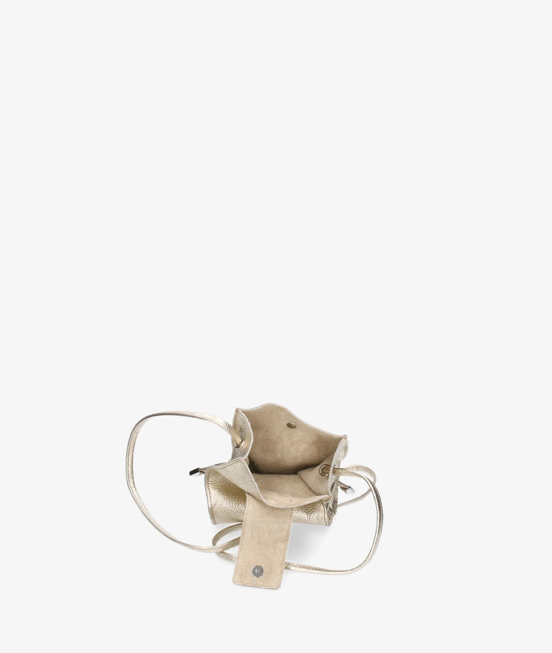 Bolso de piel bloom&you MINI BLOOM en platino  Medidas 13 x 17 x 5 cmts