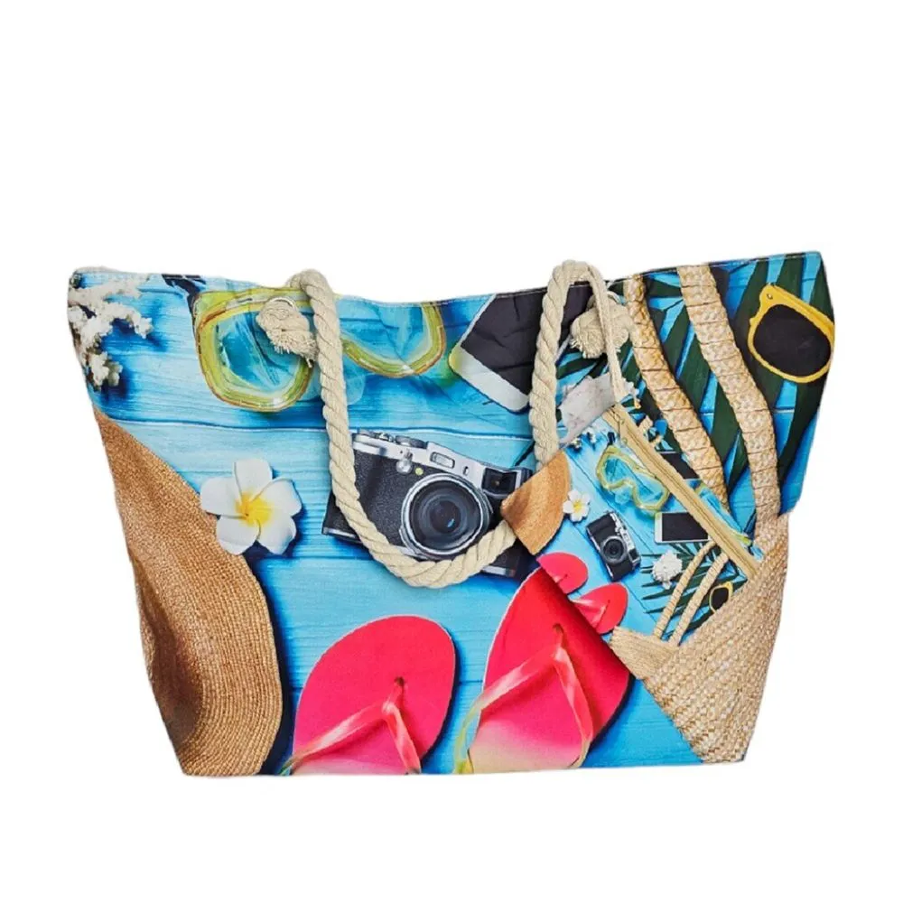 Bolso Shopper Grande Con Monedero para Mujer Multicolor