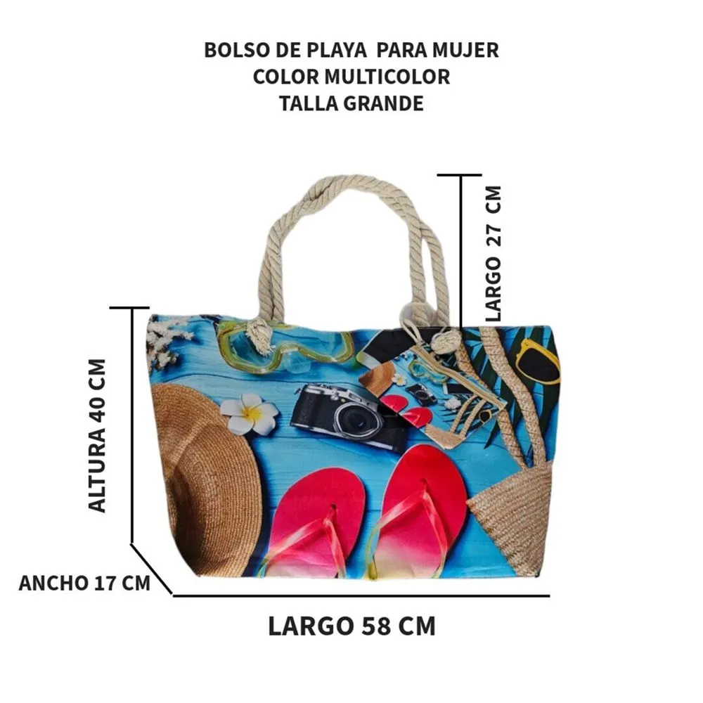 Bolso Shopper Grande Con Monedero para Mujer Multicolor