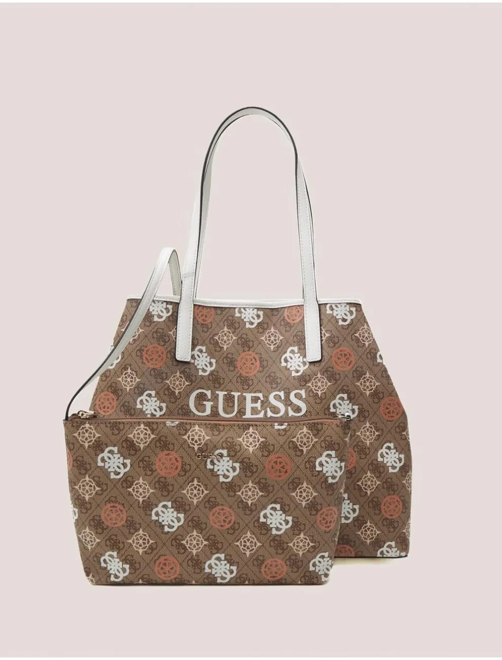 Bolso Shopper Guess Vikky Ii Large MarrÓn