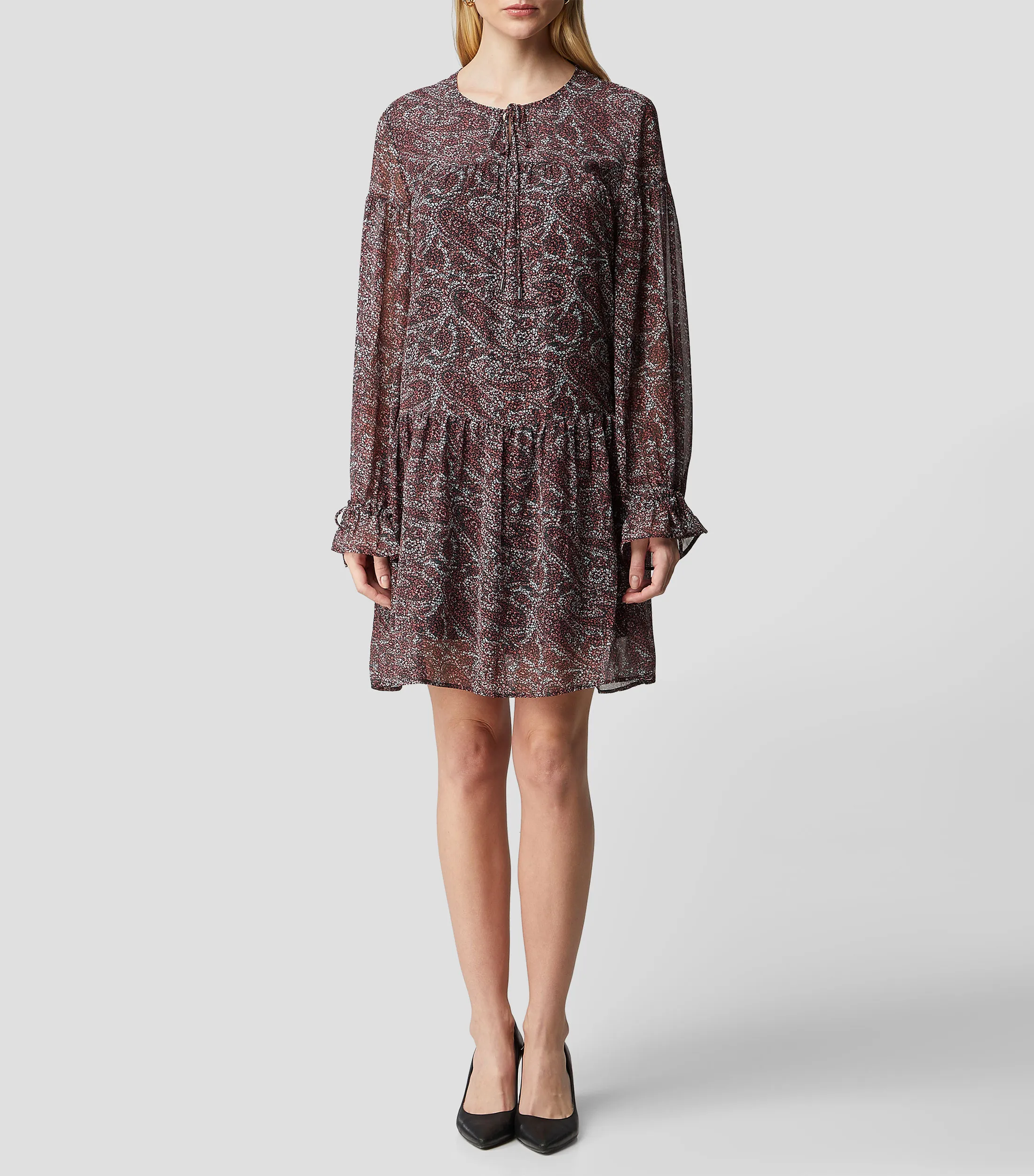 Boss Vestido midi estampado de manga larga Mujer