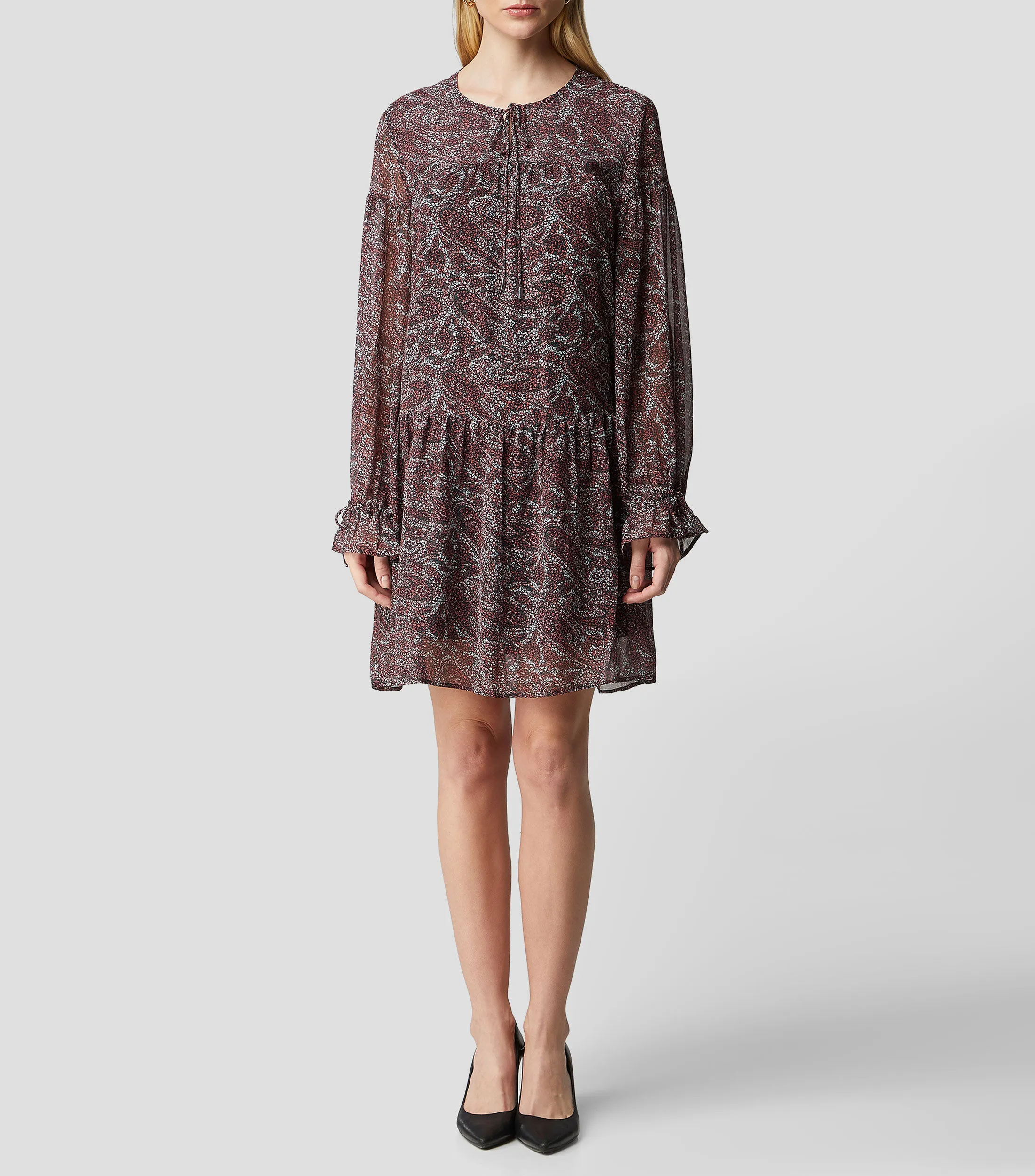 Boss Vestido midi estampado de manga larga Mujer