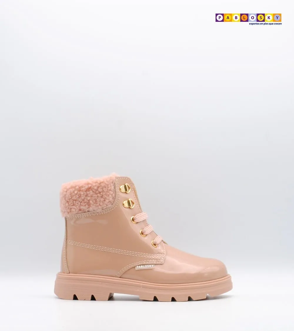 BOTA PABLOSKY PIEL CHAROL ROSA BORREGUILLO