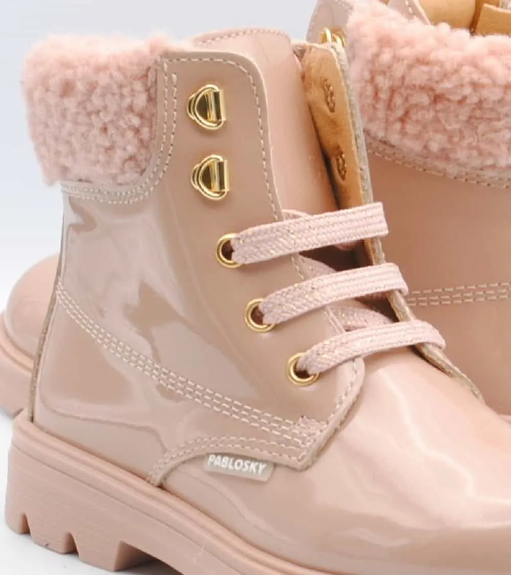 BOTA PABLOSKY PIEL CHAROL ROSA BORREGUILLO