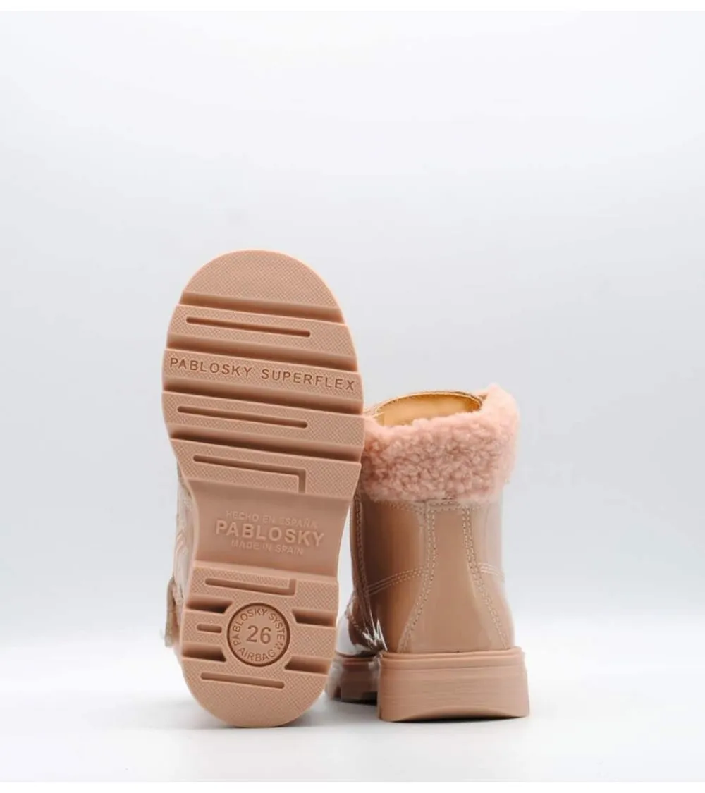 BOTA PABLOSKY PIEL CHAROL ROSA BORREGUILLO