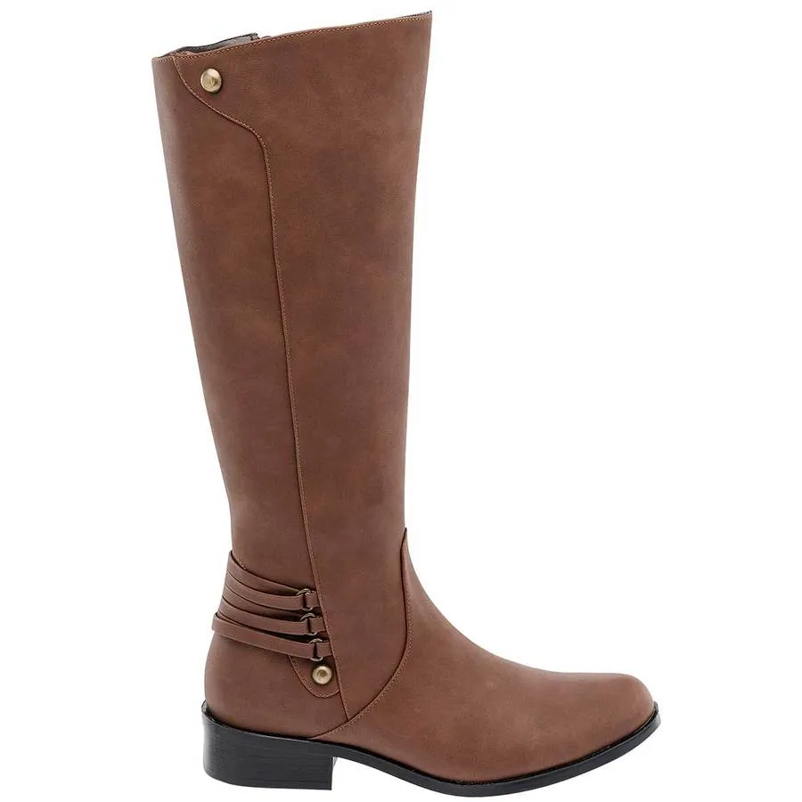 Botas altas Exterior Piel Sintética Color Café de Oro Rosa