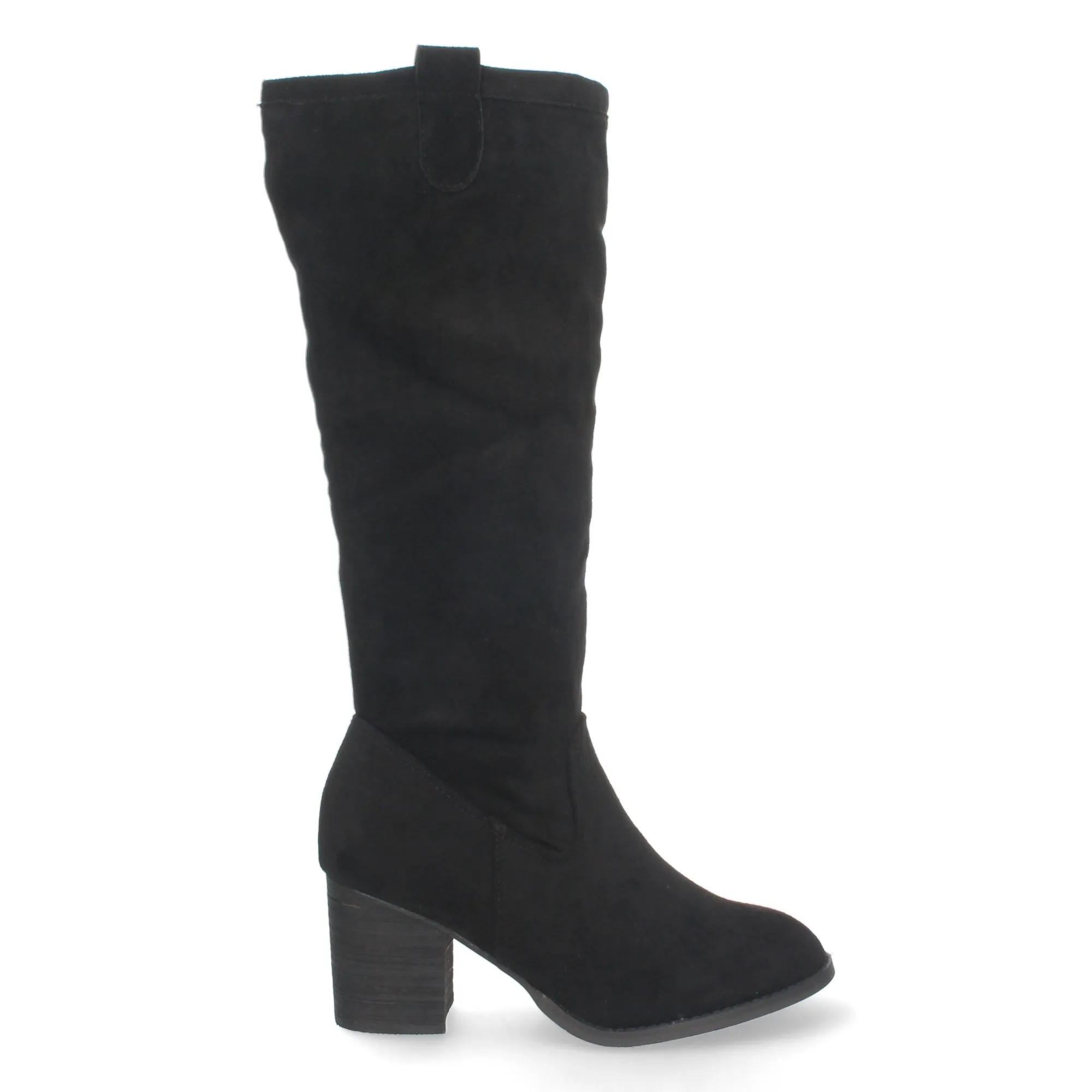 Botas altas tacón medio ancho con cremallera mujer color negro