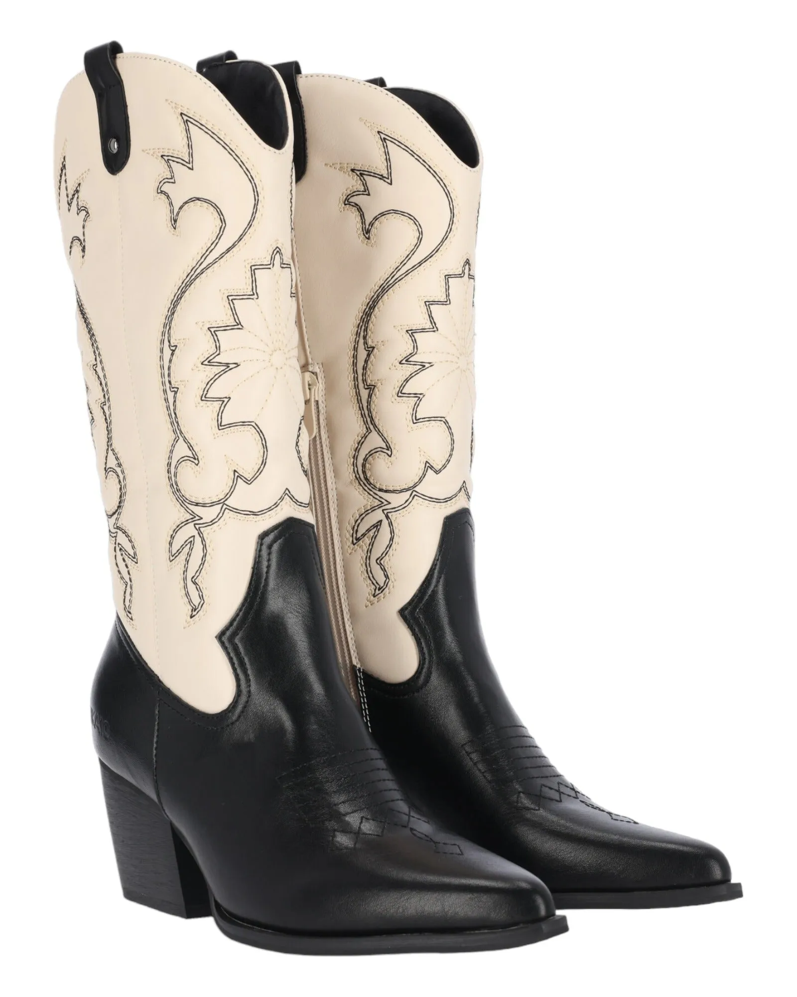 BOTAS DE MUJER CHIKA10 APACHE 10 EN HIELO COMBINADO CON NEGRO