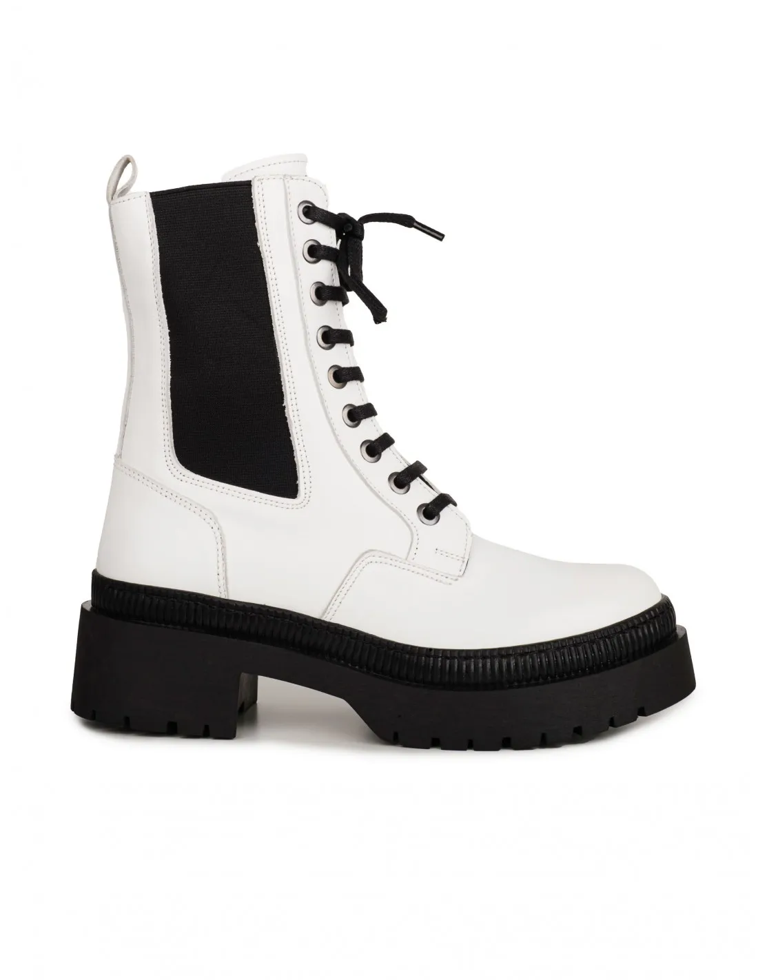 Botas Militares Elásticos Blancas