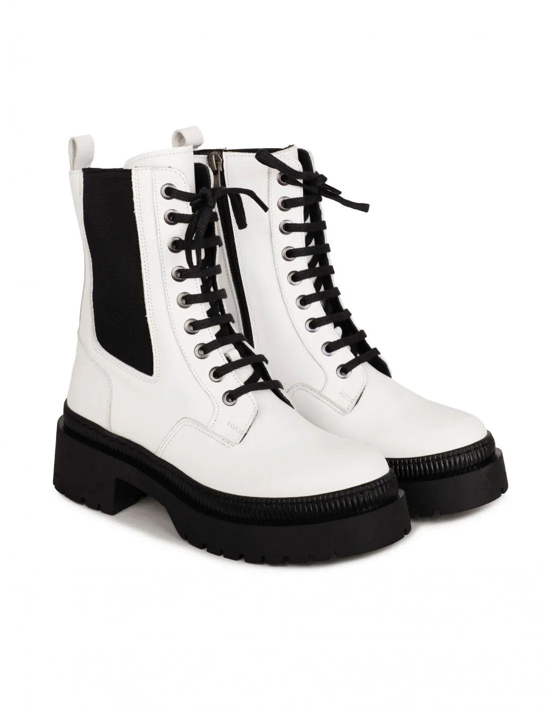 Botas Militares Elásticos Blancas