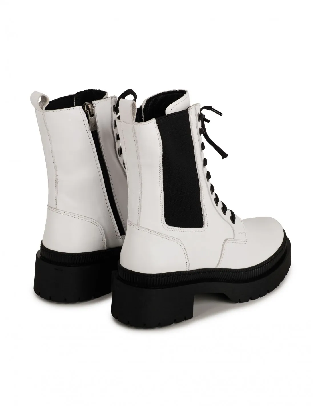 Botas Militares Elásticos Blancas