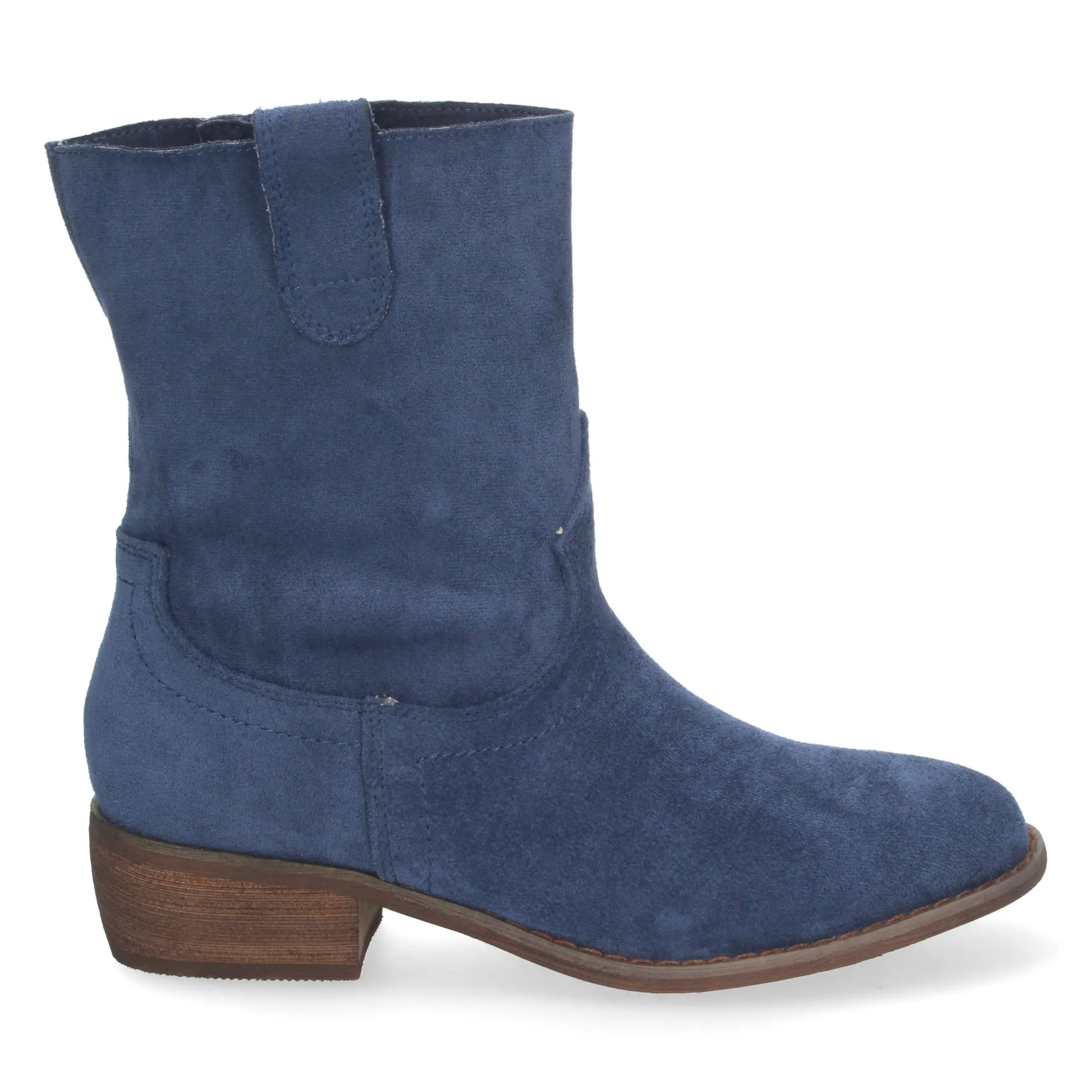 Botines bajos cómodos punta redonda mujer color azul
