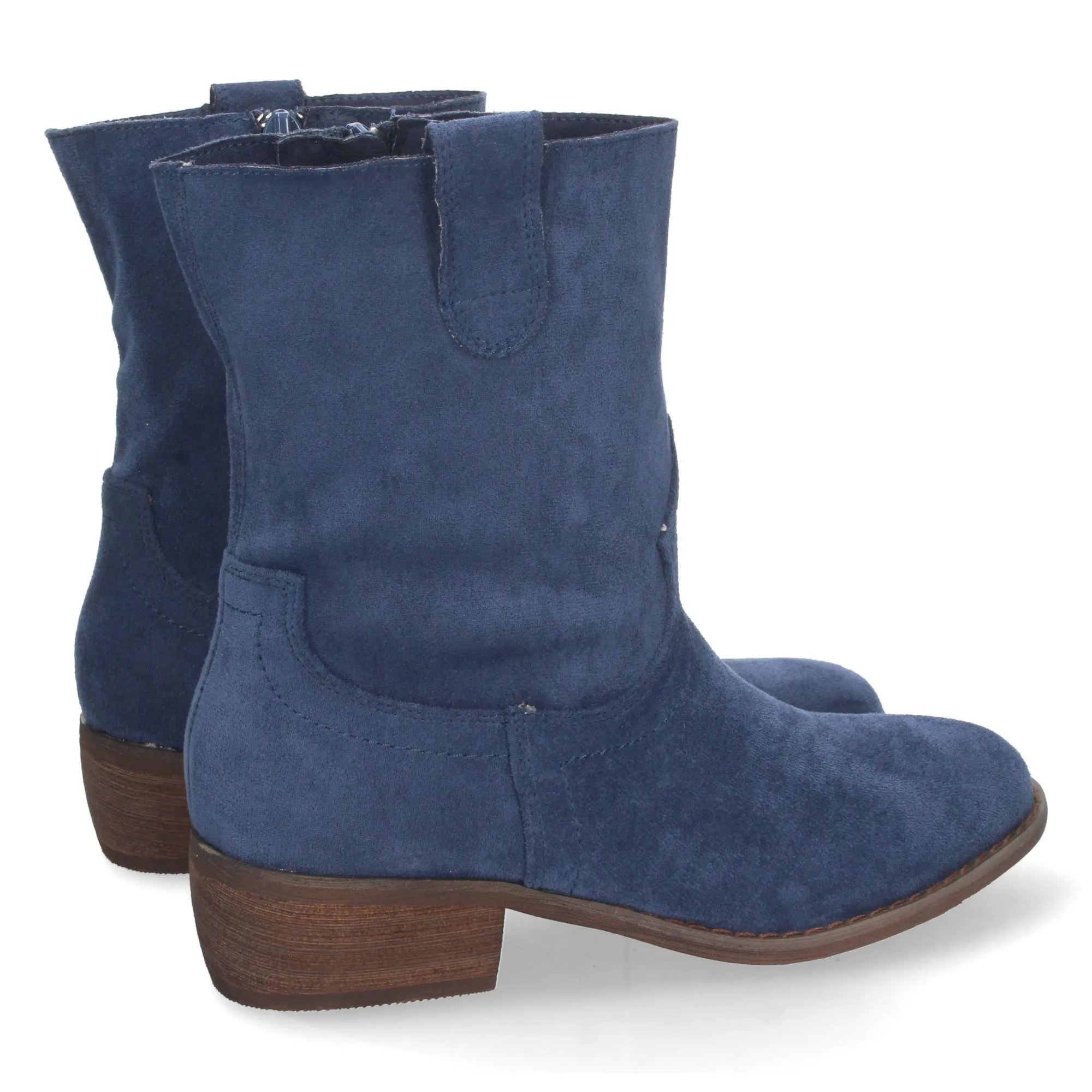 Botines bajos cómodos punta redonda mujer color azul